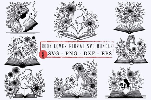 Download Book Lover Floral Svg Bundle - Book Collection