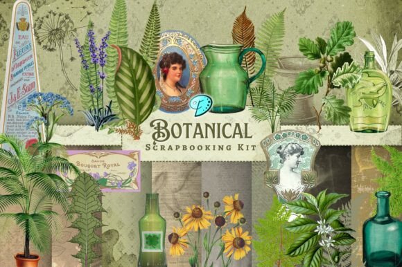Download Botanical Scrapbooking Kit - Book Collection