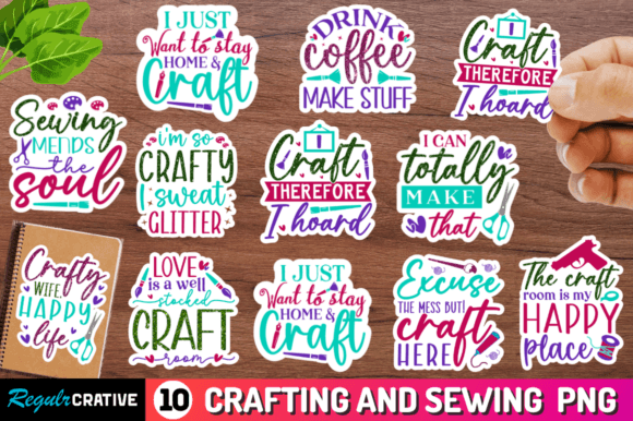 Download Crafting Printable Stickers Png Bundle - Printable Collection
