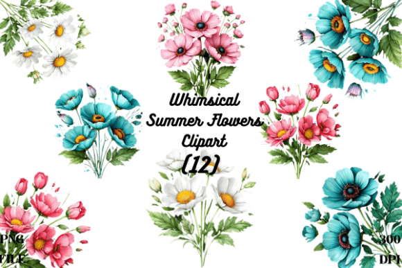 Download Whimsical Summer Flowers Clipart Bundle - Premium Resources