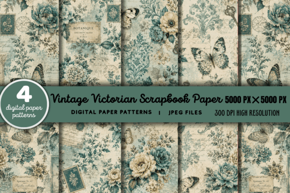 Download Vintage Victorian Scrapbook Pattern 10 - Book Collection