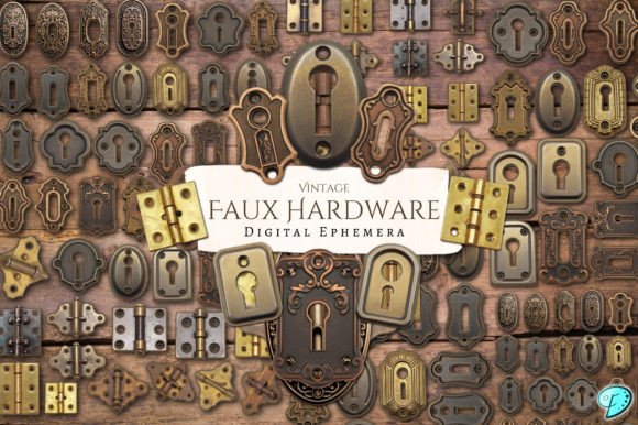 Download Vintage Faux Hardware Printable Ephemera - Printable Collection