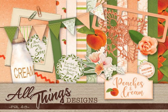 Download Peaches &amp; Cream Digital Scrapbook Kit - Book Collection