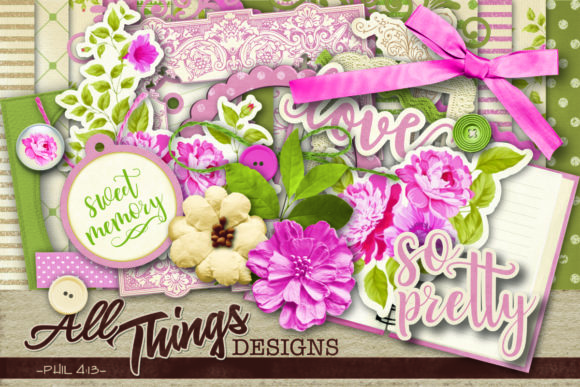 Download So Pretty Digital Scrapbook Kit - Book Collection
