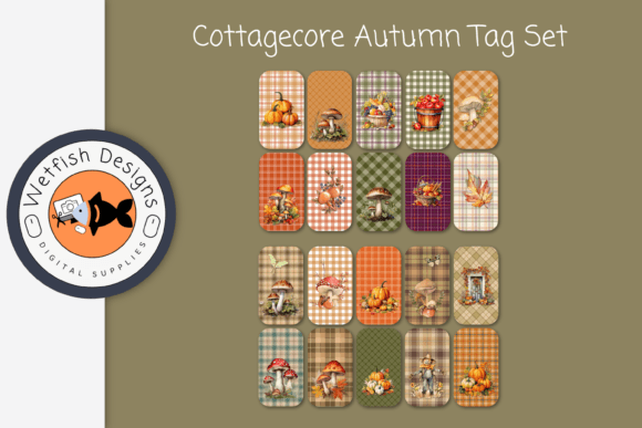 Download Cottagecore Digital Scrapbook Tags - Book Collection